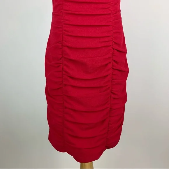 Nanette Lepore Pink Ruched Dress Sz 8 - Picture 3 of 13